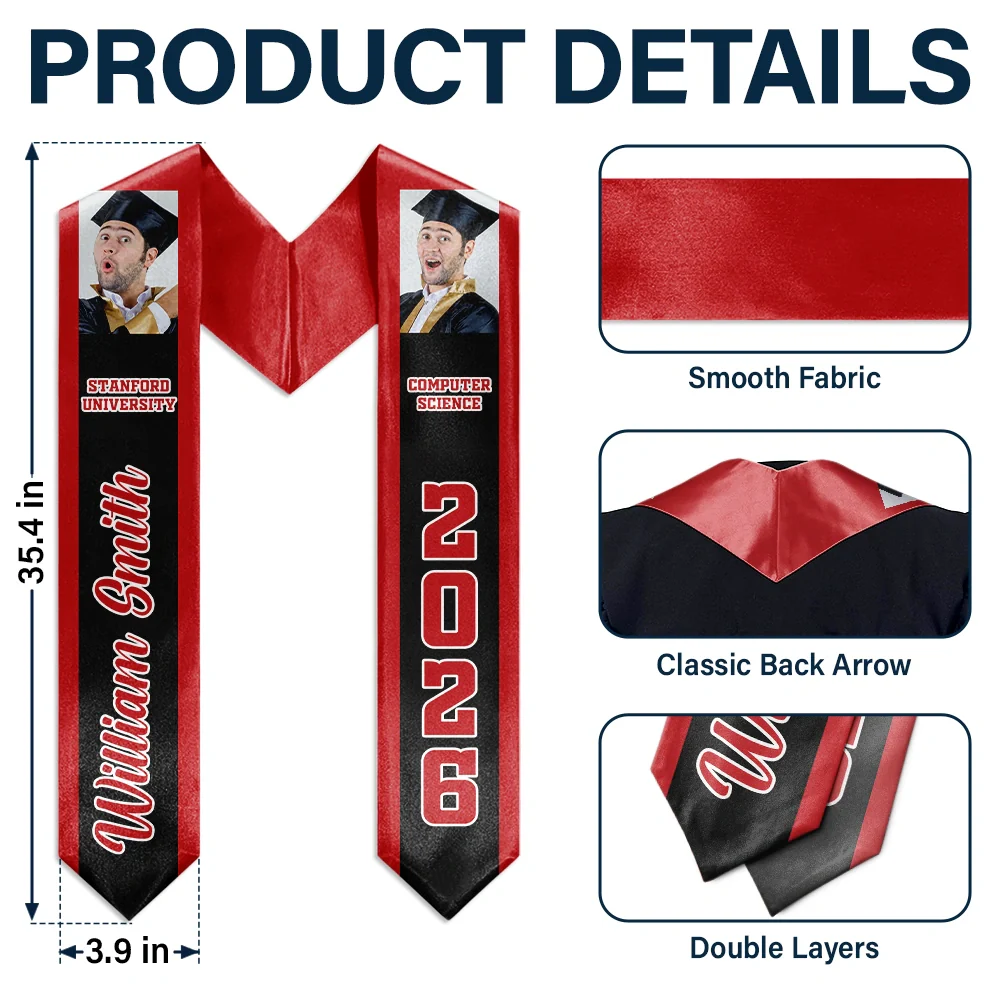 Custom Photo Congratulations Graduates - Graduation Gift - Personalized Stoles - Image 5