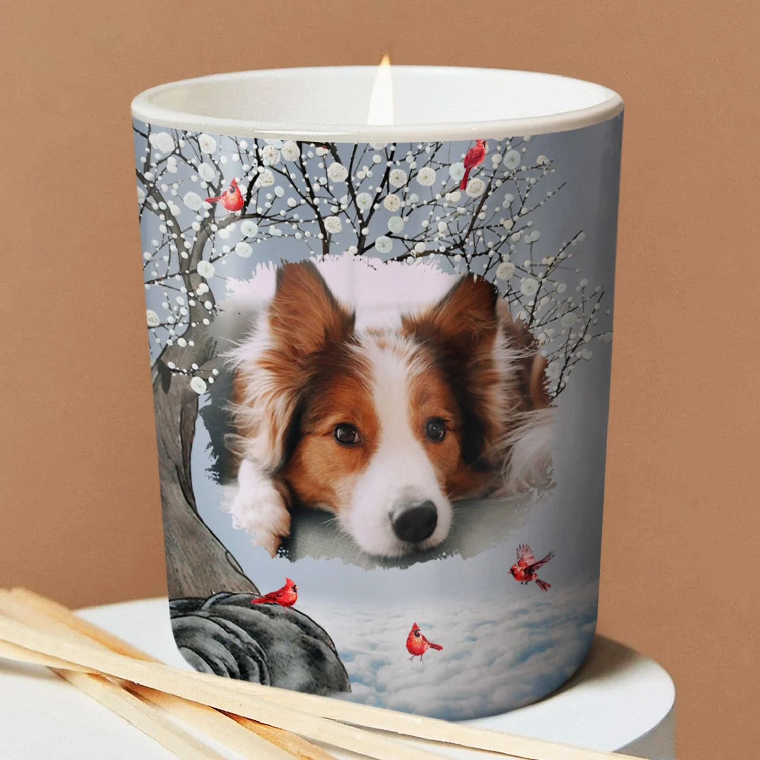 Custom Photo Continue To Light Up The World - Memorial Gift For Family, Friends, Siblings - Personalized Scented Candle With Wooden Lid - Image 3