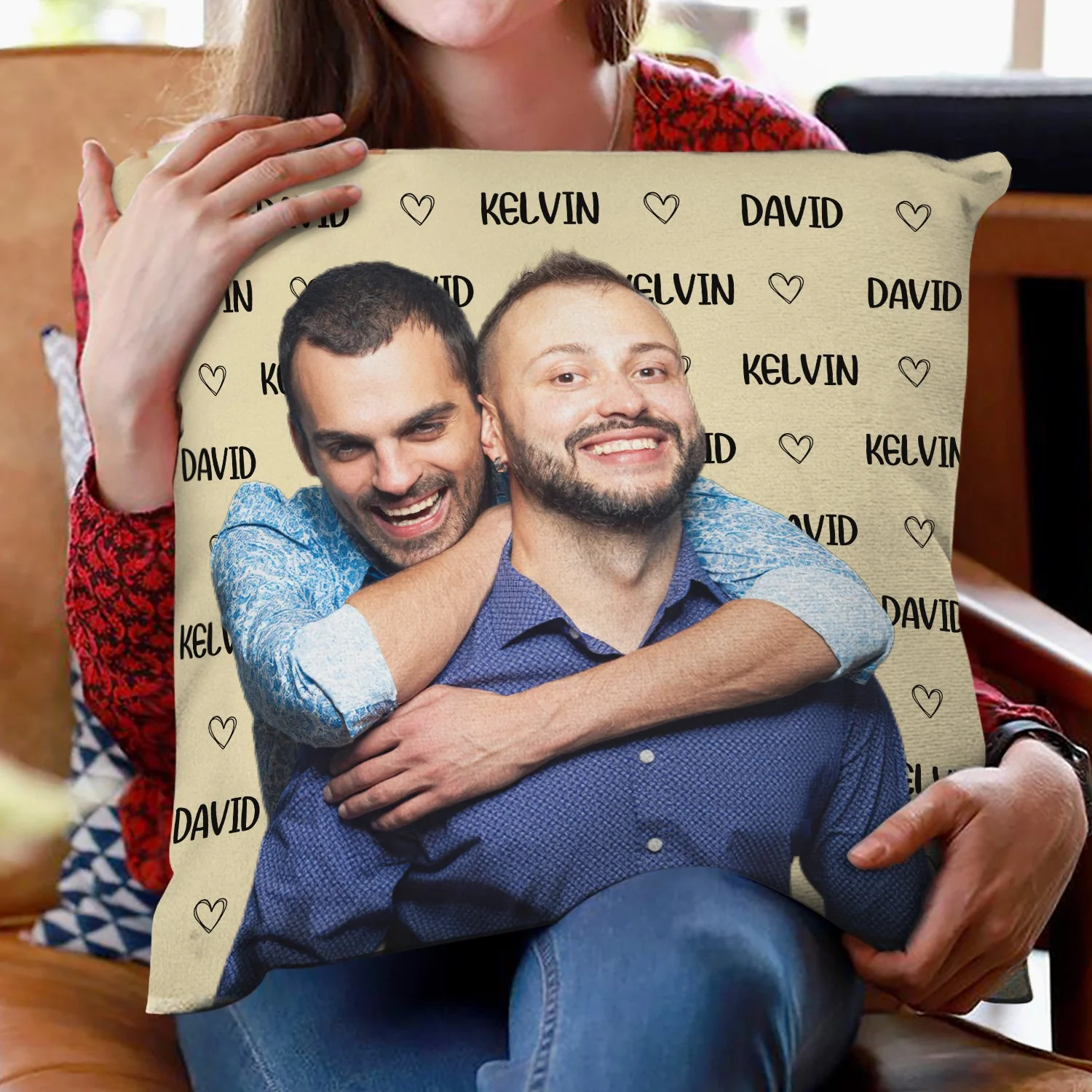 Custom Photo Couple And Name - Gift For Couples, Husband, Wife - Personalized Pillow - Image 3