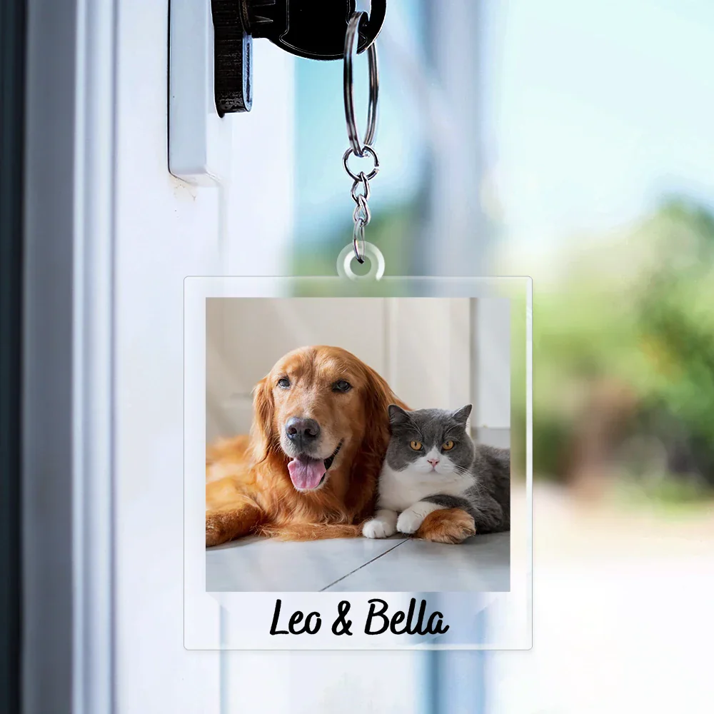 Custom Photo Couple Bestie Sister Family - Personalized Acrylic Keychain - Image 3