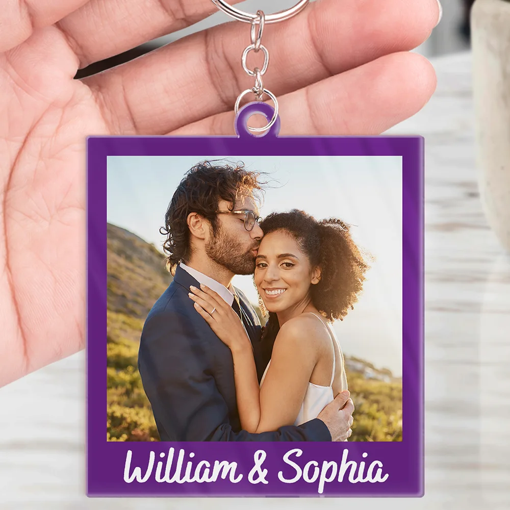 Custom Photo Couple Bestie Sister Family - Personalized Acrylic Keychain - Image 4