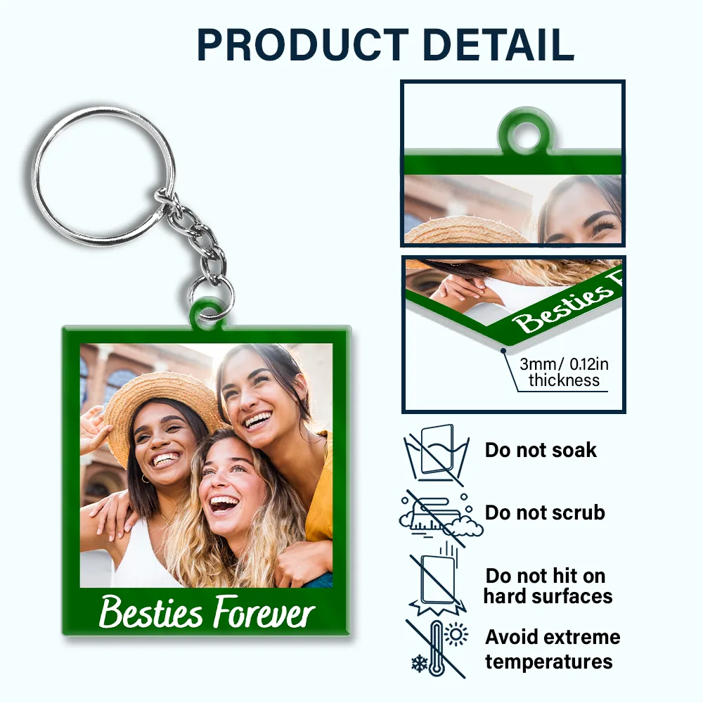 Custom Photo Couple Bestie Sister Family - Personalized Acrylic Keychain - Image 5