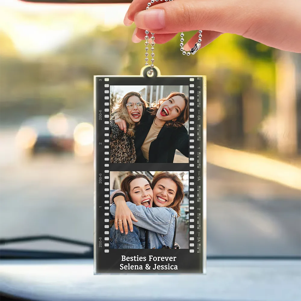 Custom Photo Couple Family Friends Camera Film Roll - Personalized Acrylic Car Hanger - Image 3