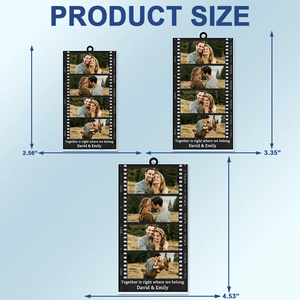 Custom Photo Couple Family Friends Camera Film Roll - Personalized Acrylic Car Hanger - Image 4