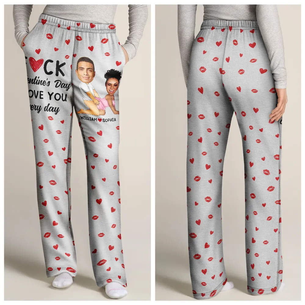 Custom Photo Couple I Love You Every Day - Personalized Pajama Pants - Image 4