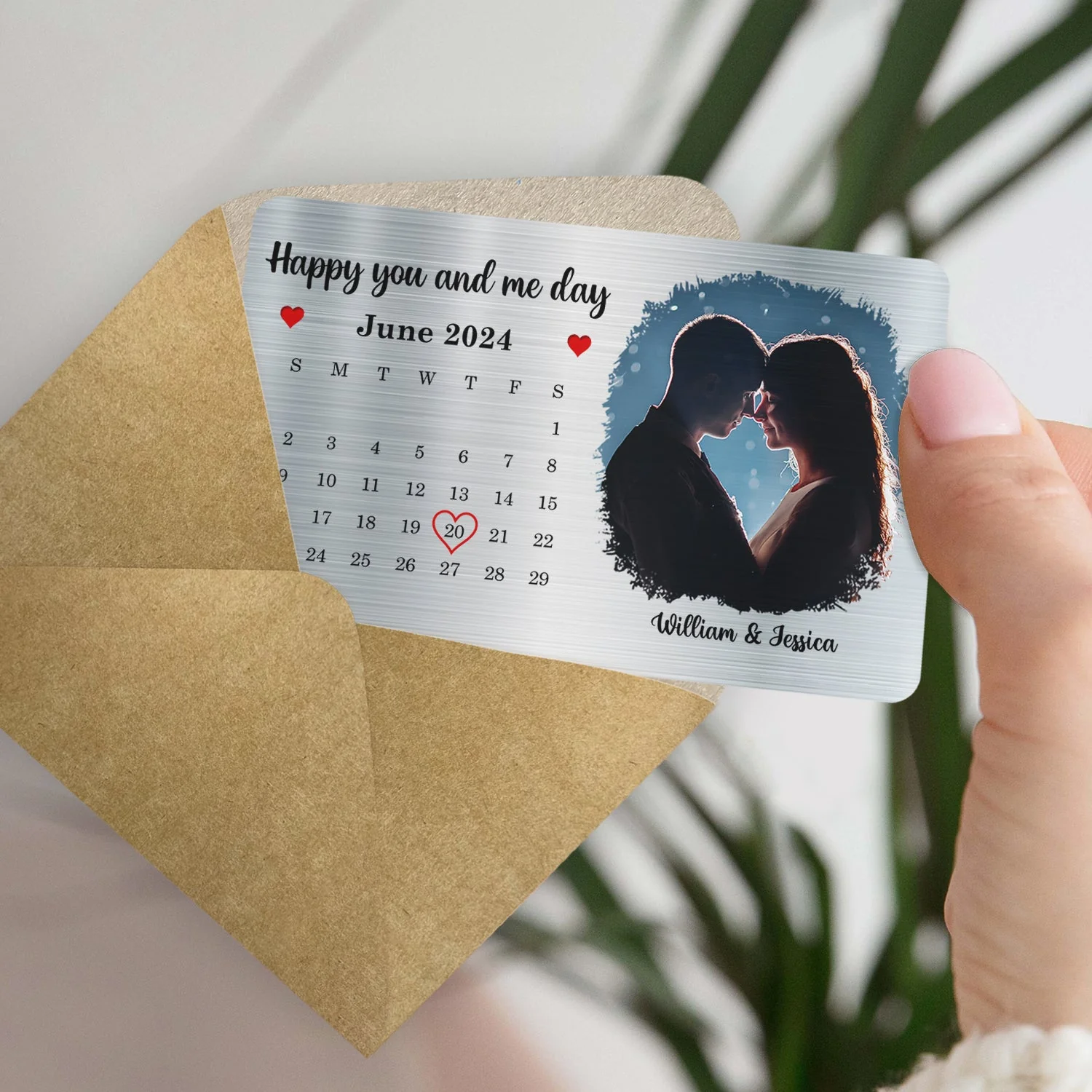 Custom Photo Couple It's You And Me Day - Gift For Couples - Personalized Aluminum Wallet Card - Image 4