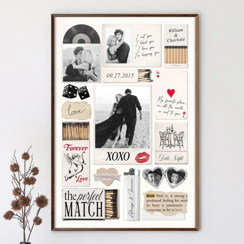 Custom Photo Couple Love Journey Matchbox Inspired - Personalized Poster - Image 3