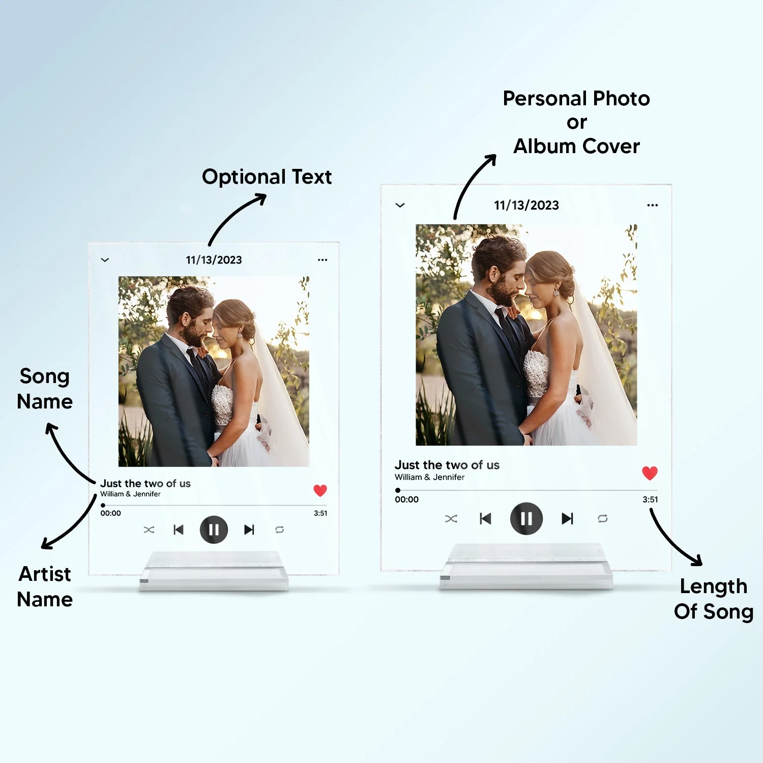 Custom Photo Couple Love Song - Gift For Couples - Personalized Vertical Rectangle Acrylic Plaque - Image 2