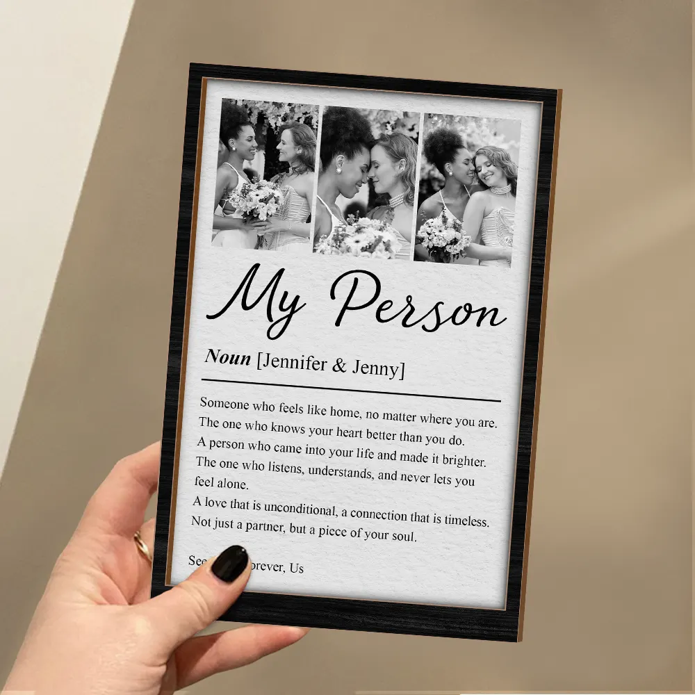 Custom Photo Couple My Person Definition - Personalized Custom Shaped 2-Layered Wooden Plaque - Image 3