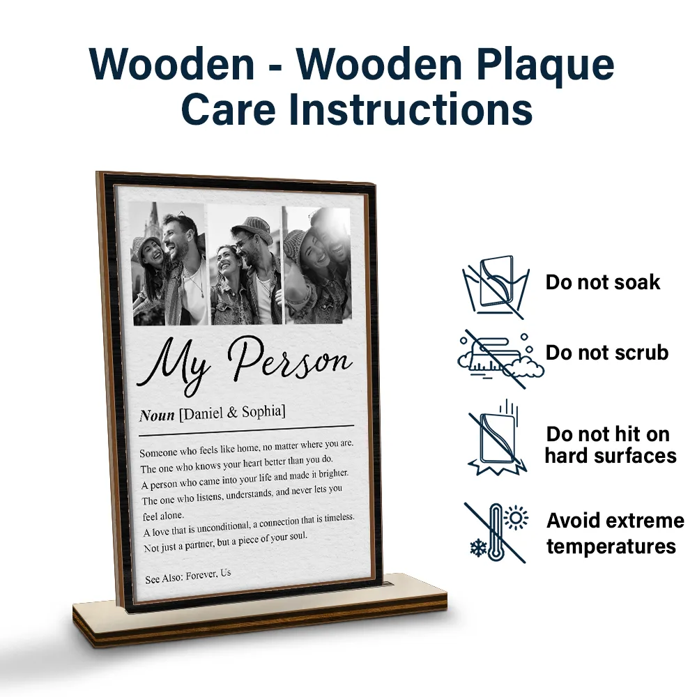 Custom Photo Couple My Person Definition - Personalized Custom Shaped 2-Layered Wooden Plaque - Image 6