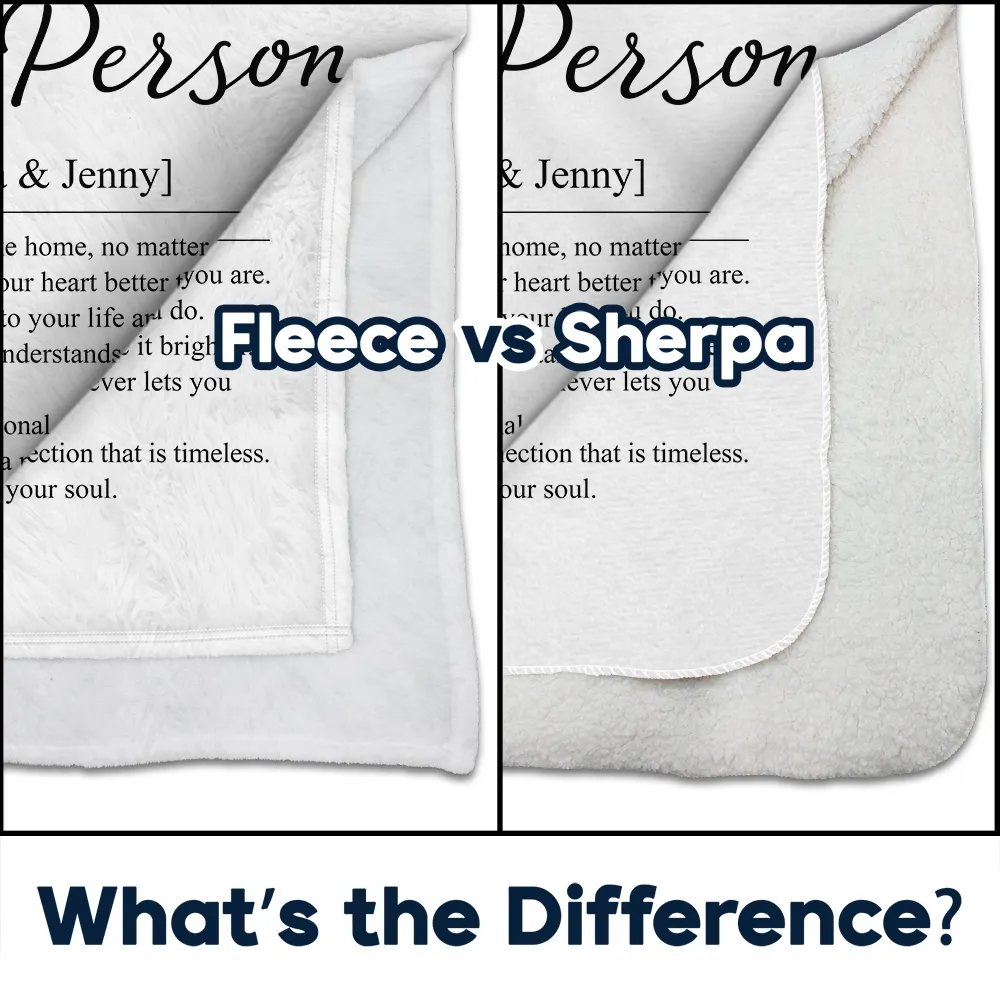 Custom Photo Couple My Person Definition - Personalized Fleece Blanket, Sherpa Blanket - Image 4