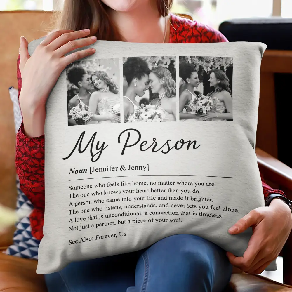 Custom Photo Couple My Person Definition - Personalized Pillow - Image 2
