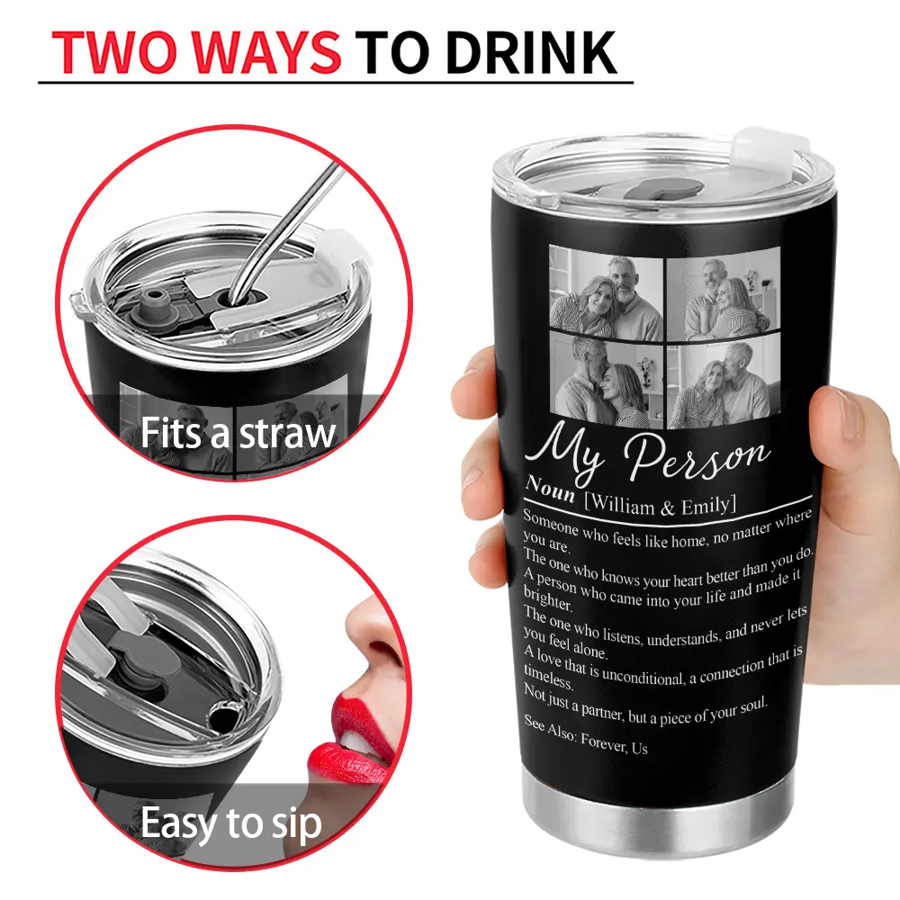 Custom Photo Couple My Person Definition - Personalized Tumbler - Image 4