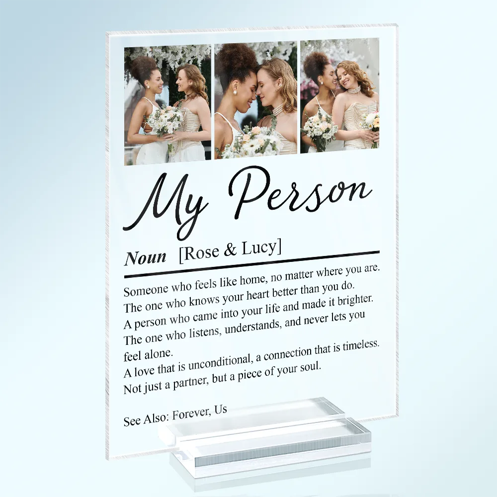 Custom Photo Couple My Person - Personalized Vertical Rectangle Acrylic Plaque - Image 2