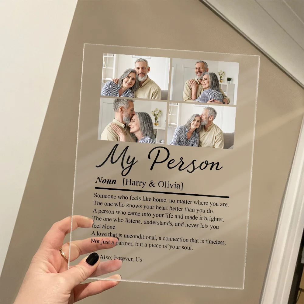Custom Photo Couple My Person - Personalized Vertical Rectangle Acrylic Plaque - Image 4
