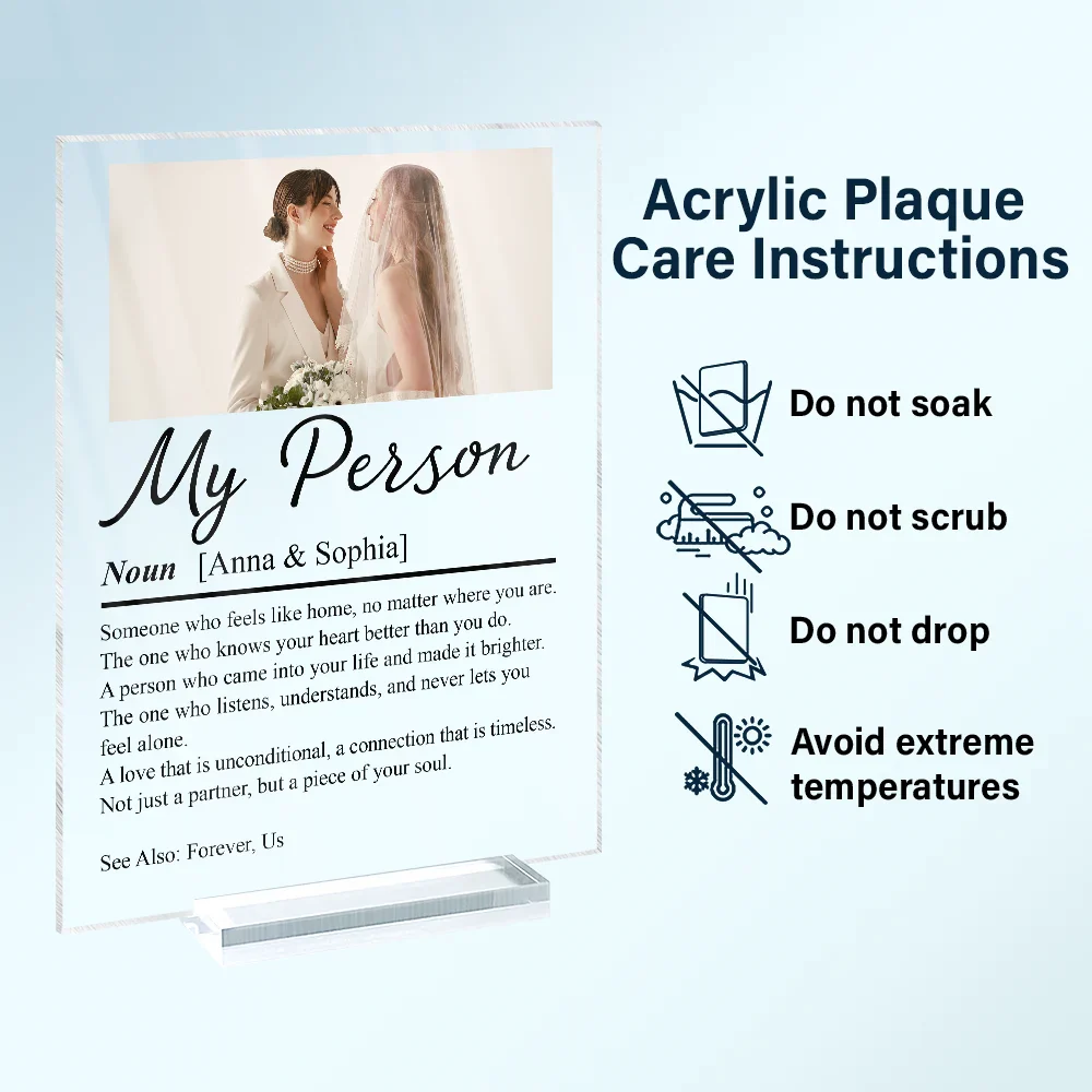 Custom Photo Couple My Person - Personalized Vertical Rectangle Acrylic Plaque - Image 6