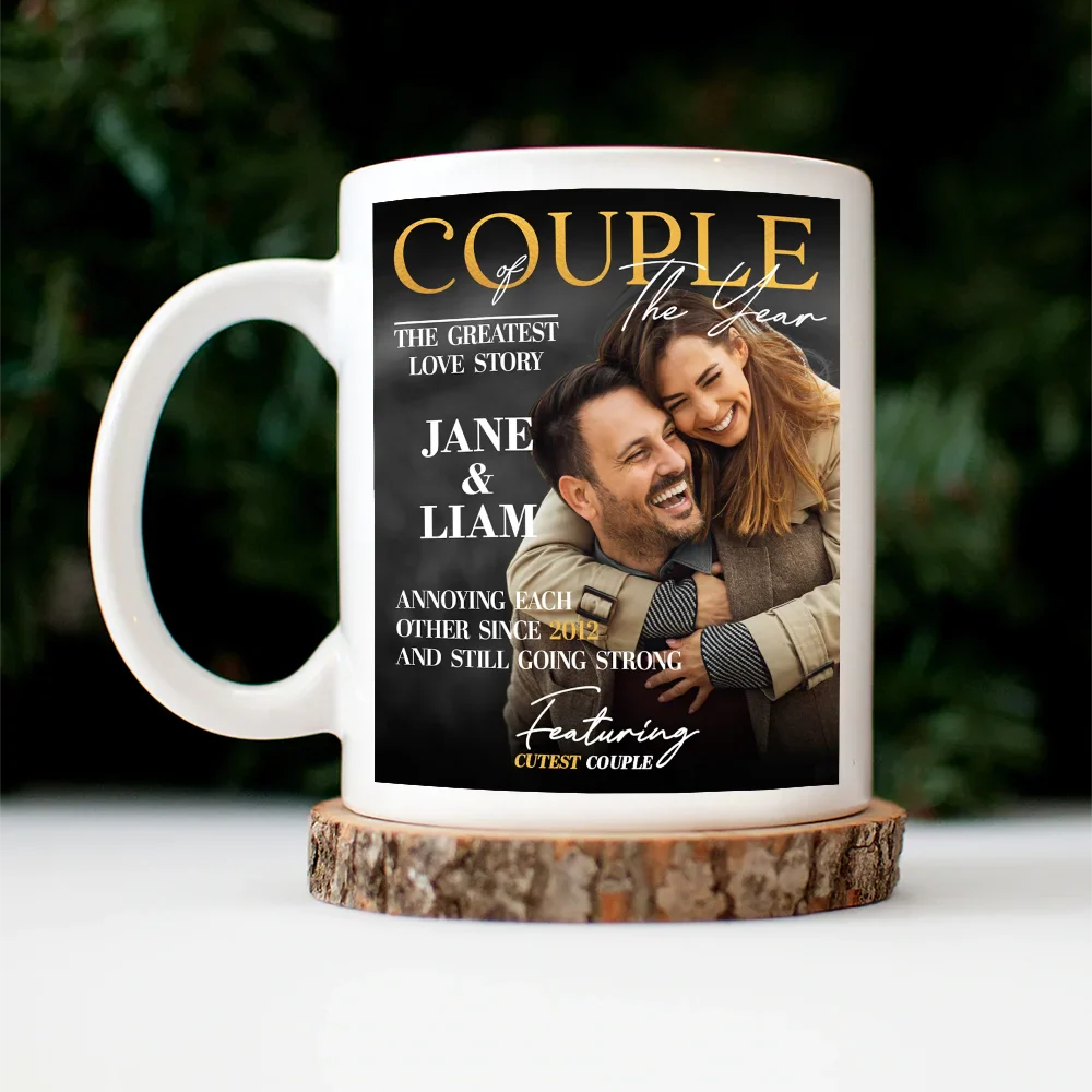 Custom Photo Couple Of The Year Magazine Greatest Love Story - Personalized Mug - Image 5