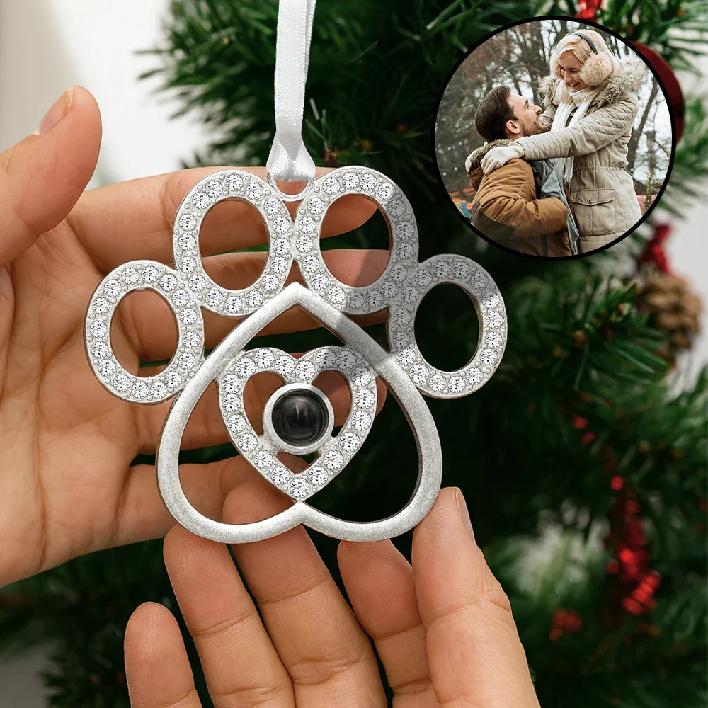 Custom Photo Couple Romantic Love Anniversary - Personalized Photo Projection Ornament - Image 2