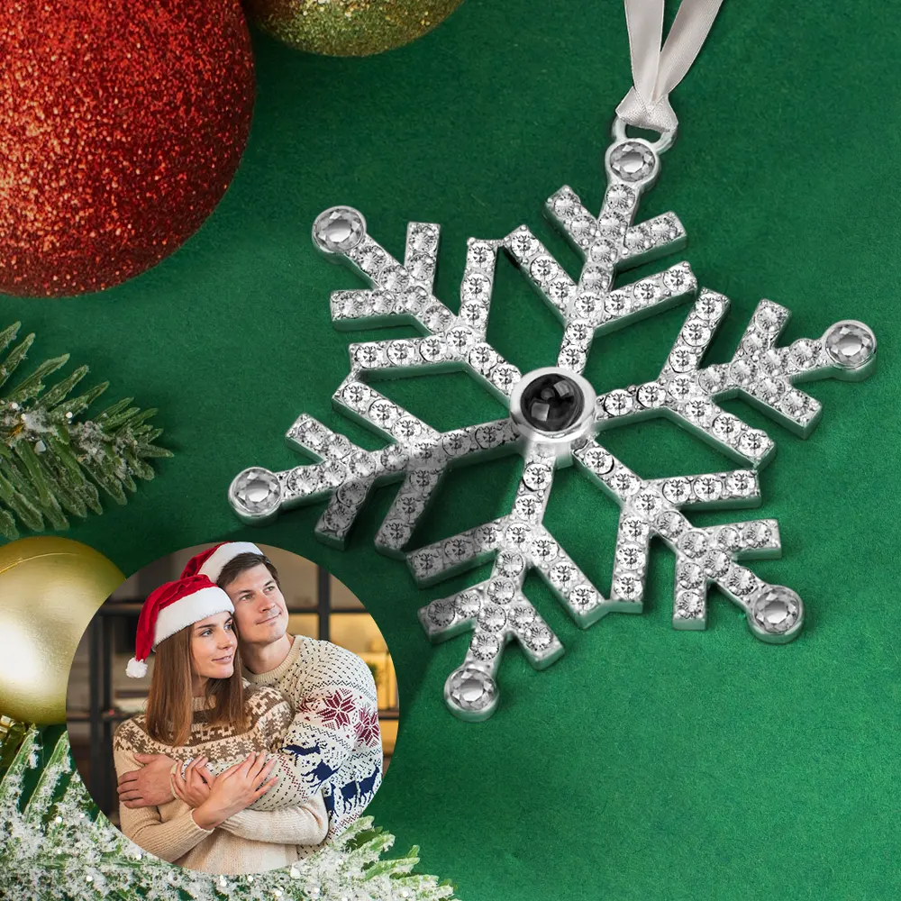 Custom Photo Couple Romantic Love Anniversary - Personalized Photo Projection Ornament - Image 4