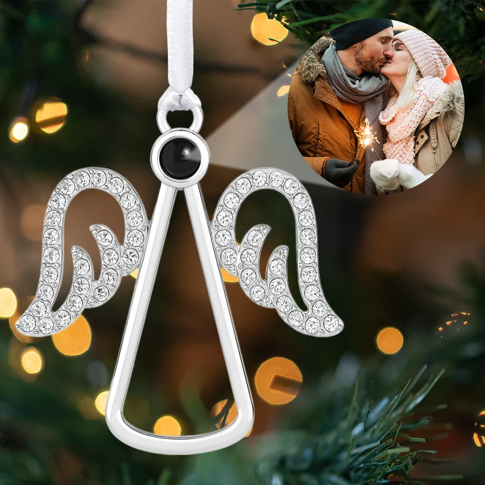 Custom Photo Couple Romantic Love Anniversary - Personalized Photo Projection Ornament - Image 5