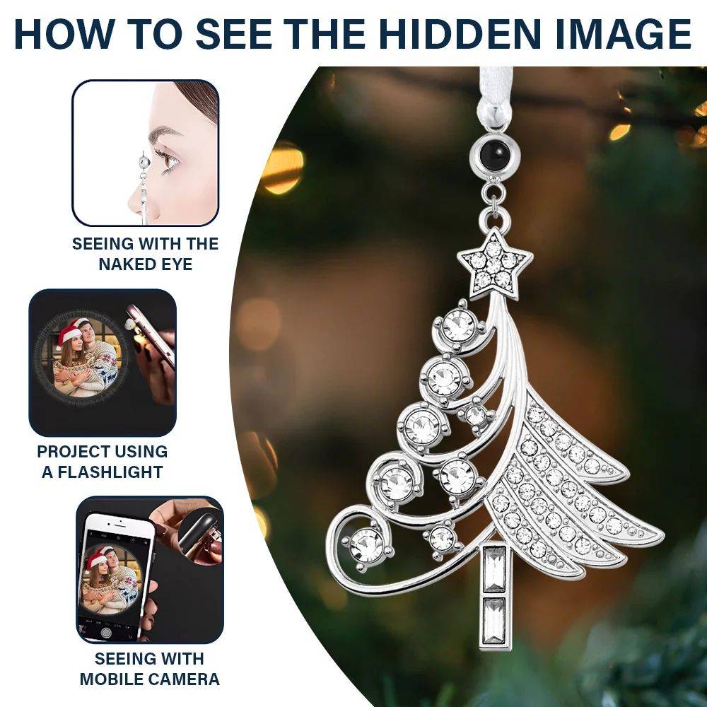 Custom Photo Couple Romantic Love Anniversary - Personalized Photo Projection Ornament - Image 6