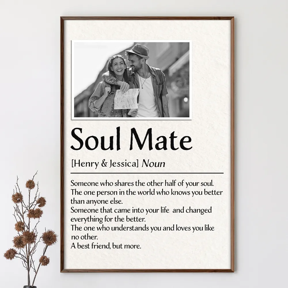 Custom Photo Couple Soul Mate - Personalized Poster - Image 2