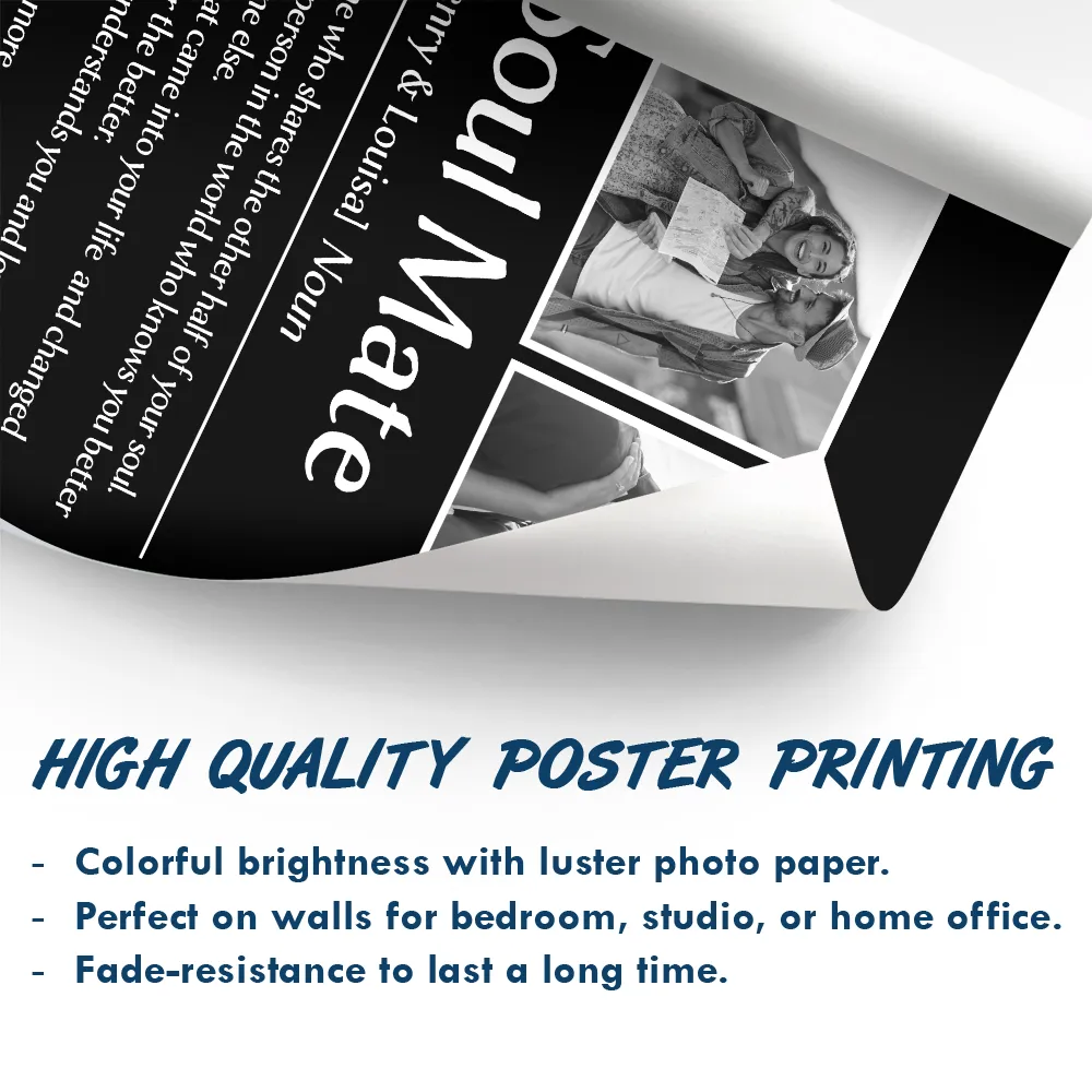 Custom Photo Couple Soul Mate - Personalized Poster - Image 5