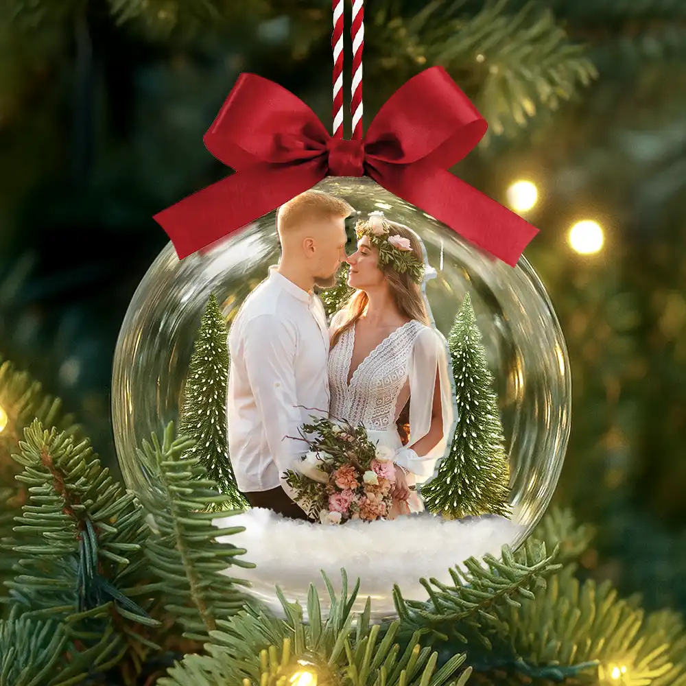 Custom Photo Couple The Year I Found My Missing Piece - Personalized 3D Acrylic Ball Ornament - Image 4