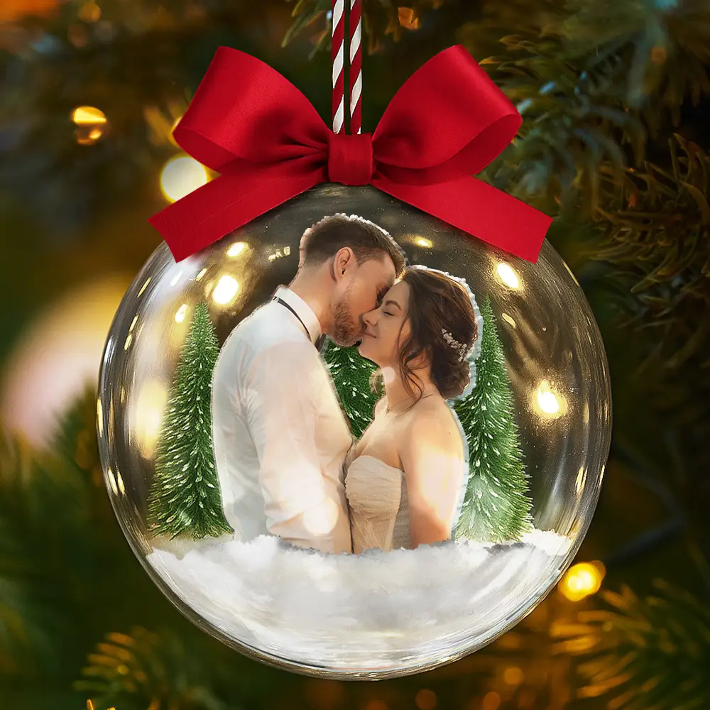 Custom Photo Couple The Year I Found My Missing Piece - Personalized 3D Acrylic Ball Ornament - Image 6