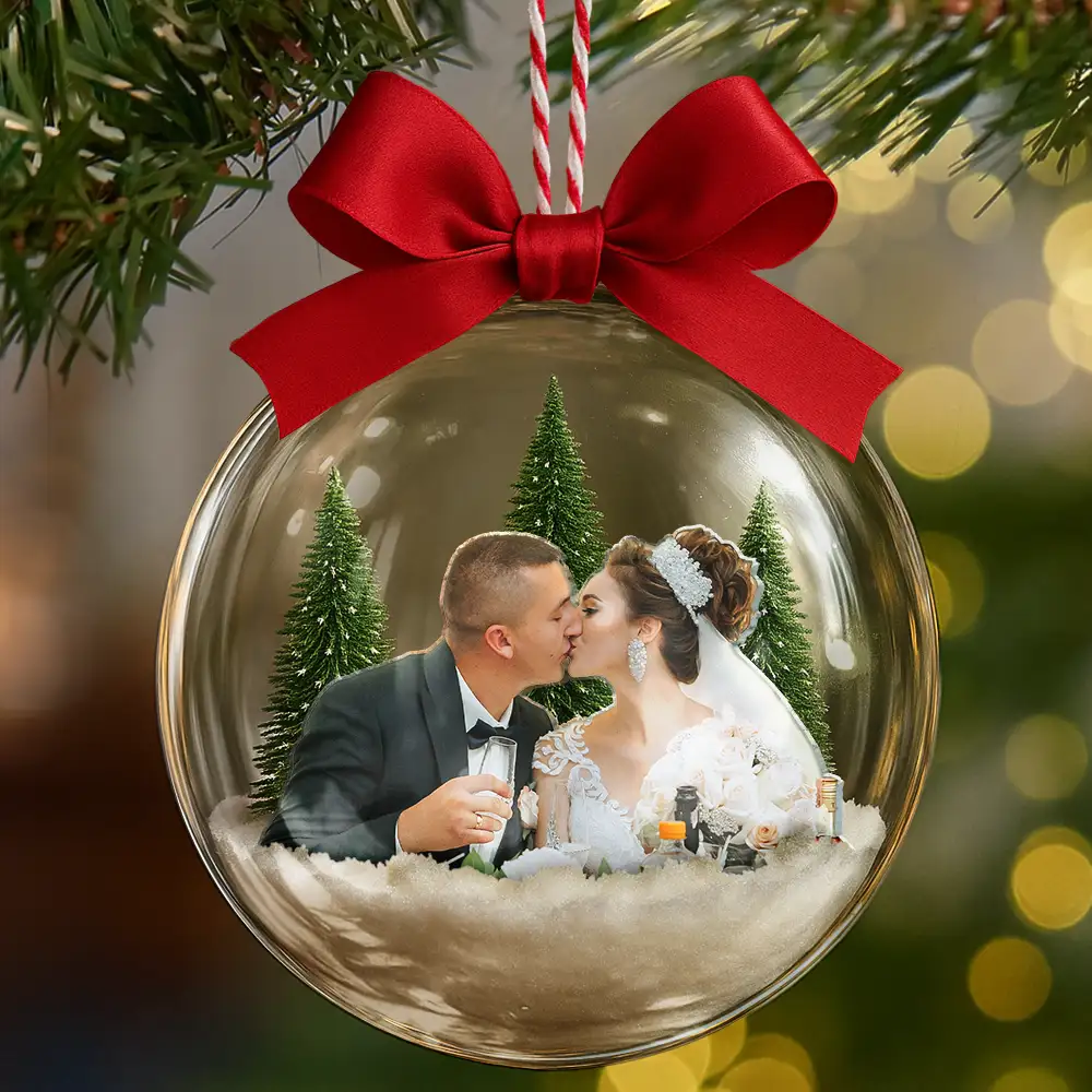 Custom Photo Couple The Year I Found My Missing Piece - Personalized 3D Acrylic Ball Ornament - Image 7