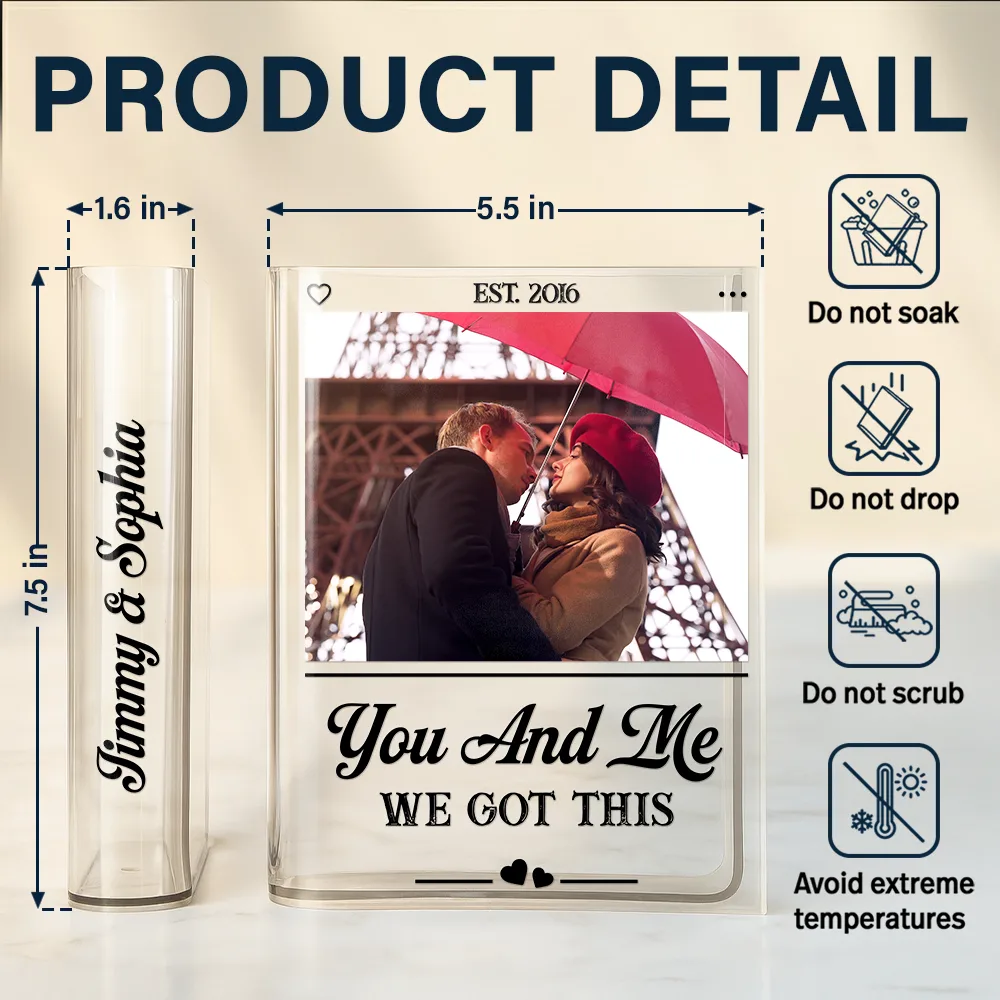 Custom Photo Couple To Many More Chapters Together - Personalized Acrylic Book Vase - Image 5