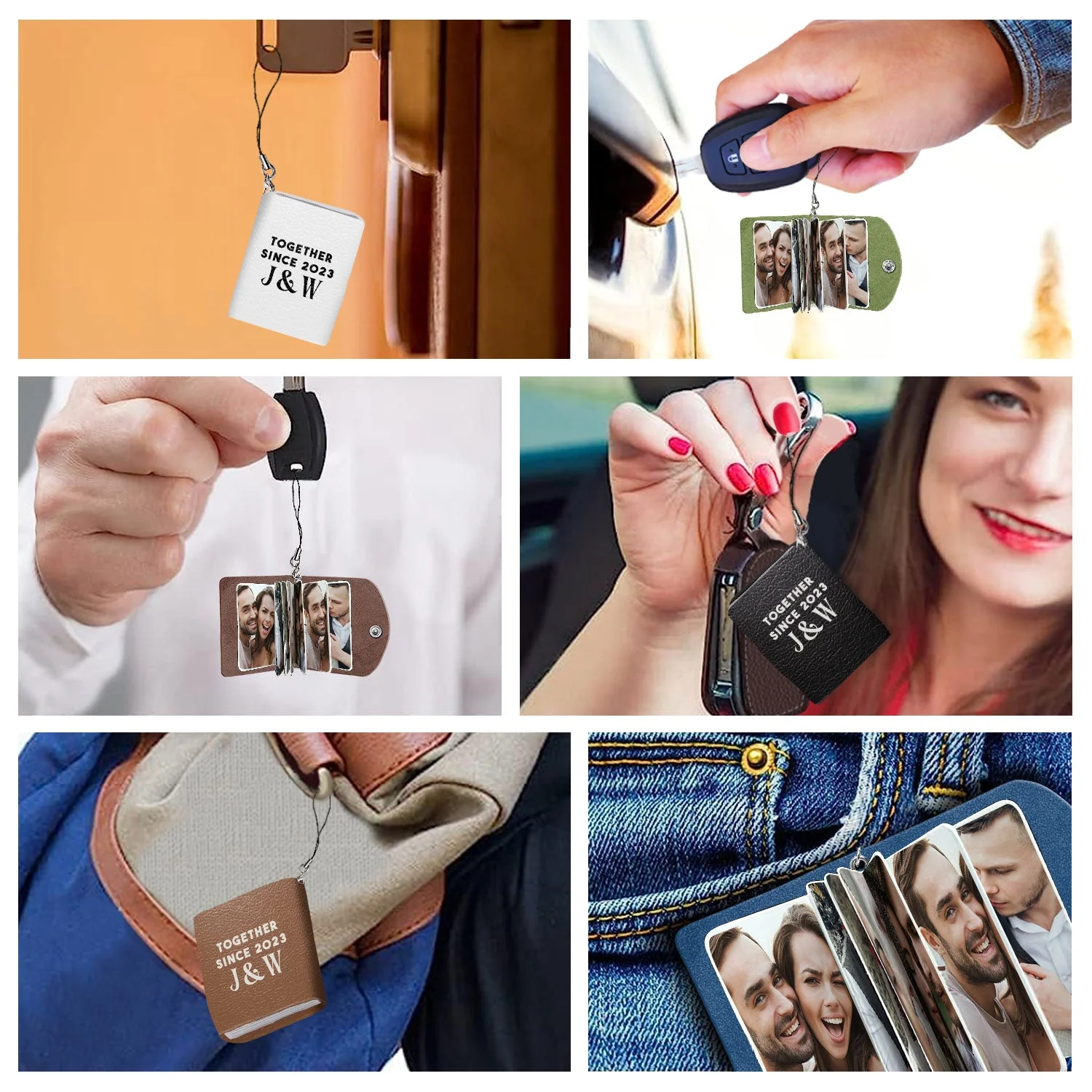 Custom Photo Couple Together Since - Gift For Couples - Personalized Mini Photo Album Keychain - Image 4