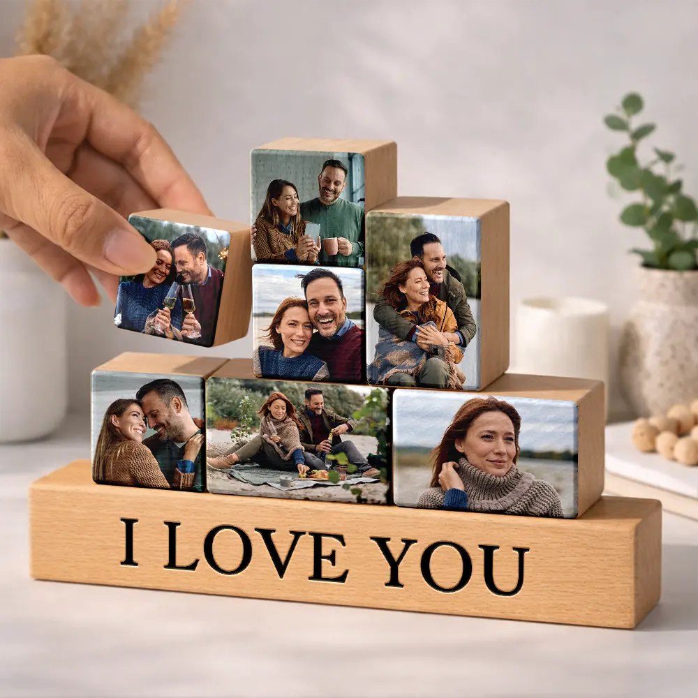 Custom Photo Couple You And Me We Got This - Personalized Wooden Stacking Photo Blocks - Image 3