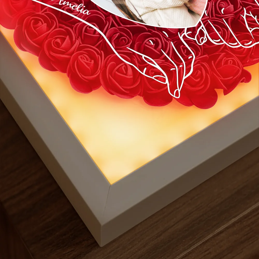 Custom Photo Couple You & Me We Got This - Personalized LED Light Flower Shadow Box - Image 5