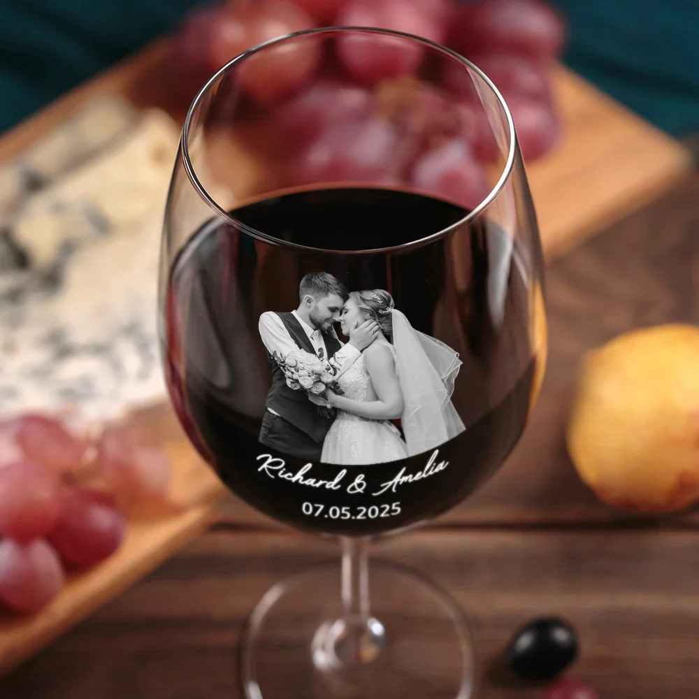 Custom Photo Couples Anniversary - Personalized Wine Glass - Image 4