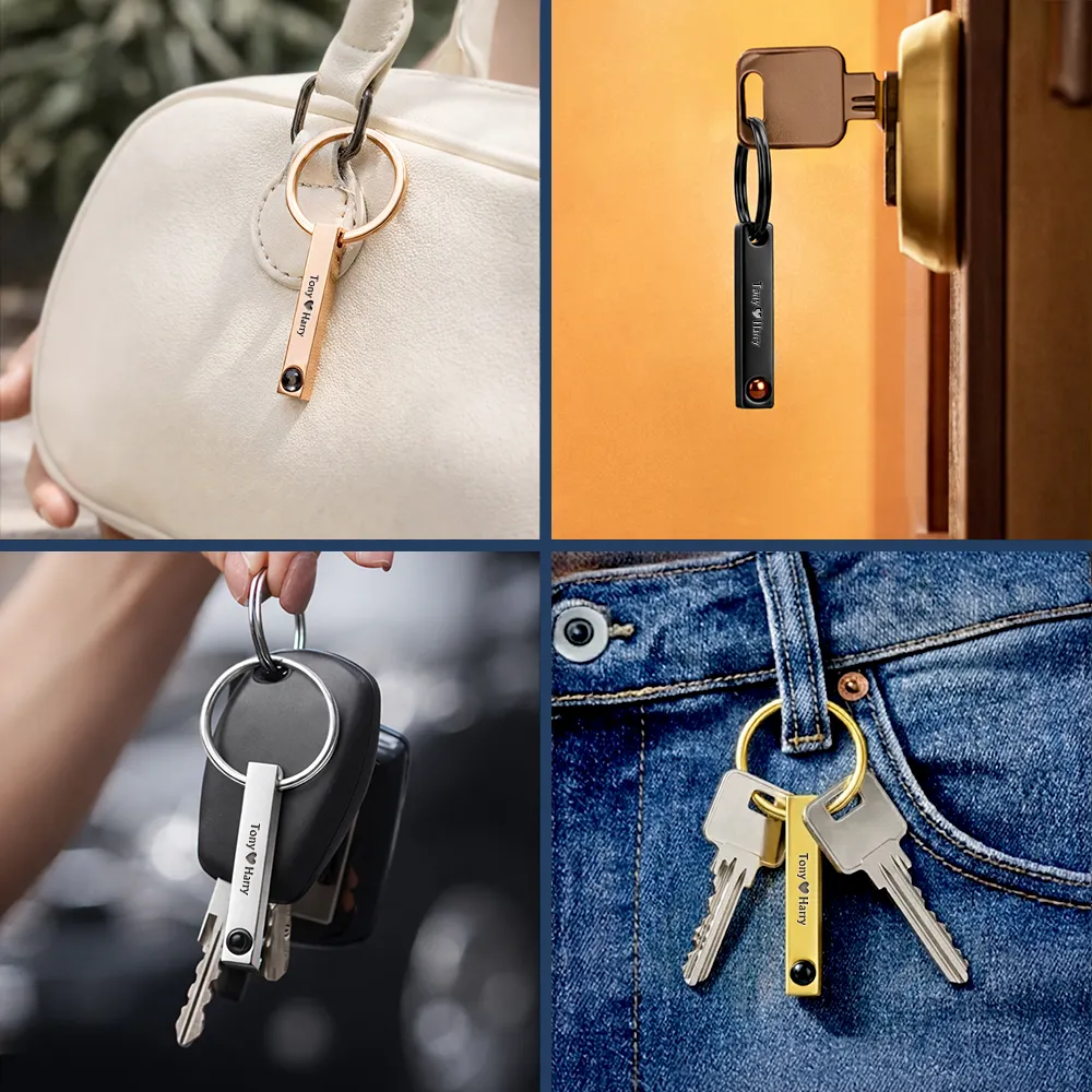 Custom Photo Couples With Names - Personalized Photo Projection Keychain - Image 6