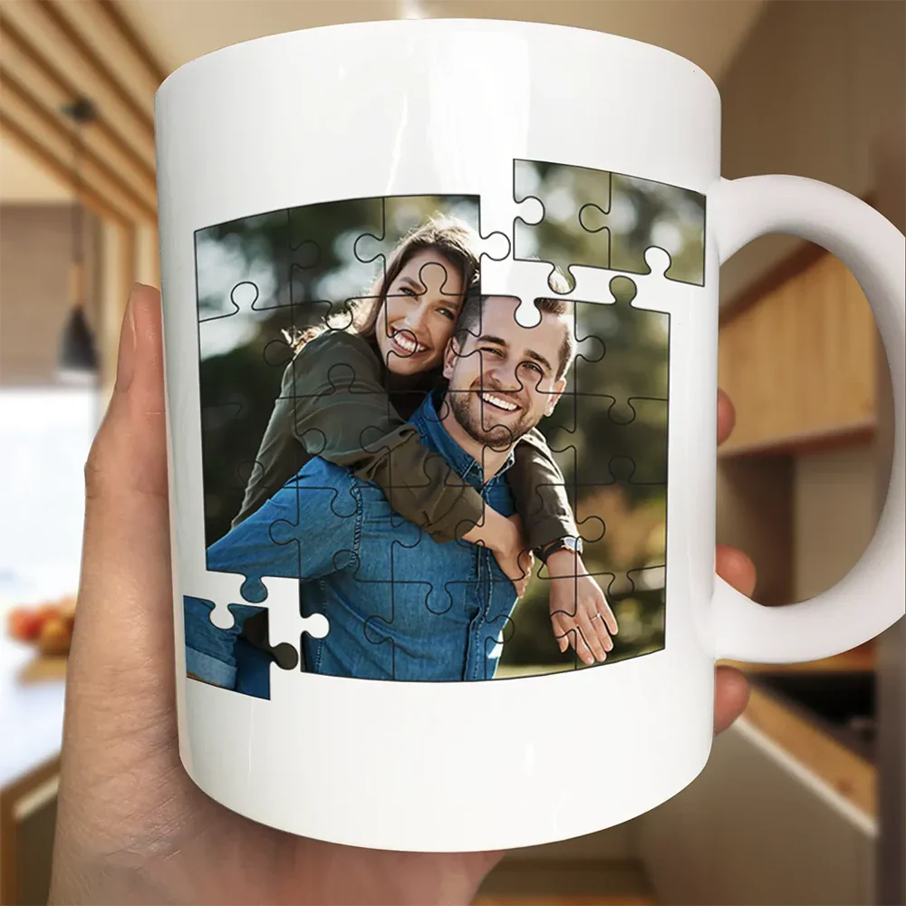 Custom Photo Crossword Puzzle Couple Scrabble Name - Personalized Mug - Image 3
