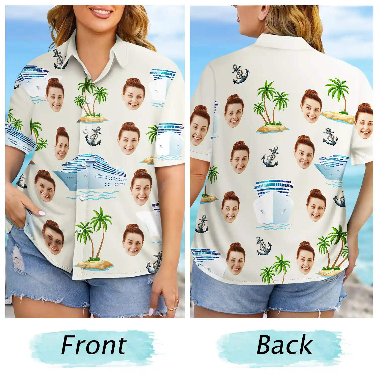 Custom Photo Cruising Pattern - Personalized Hawaiian Shirt - Image 7