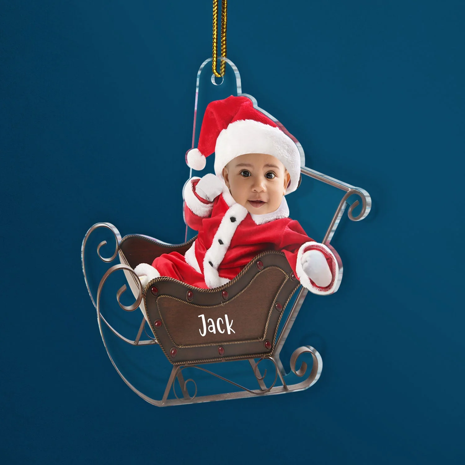 Custom Photo Cute Baby - Christmas Gift For Family, New Parents - Personalized Custom Shaped Acrylic Ornament - Image 3