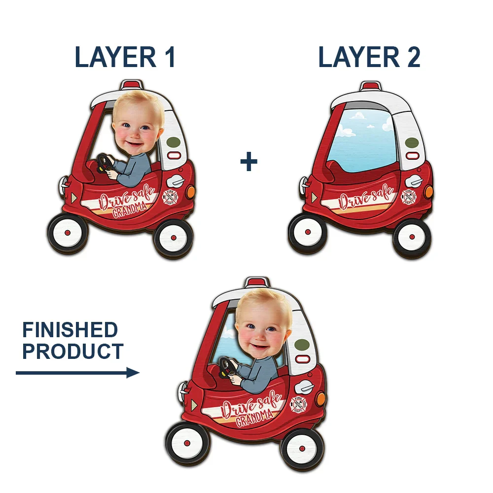 Custom Photo Cute Baby Drive Safe Daddy - Personalized Custom Shaped Car Visor Clip - Image 5
