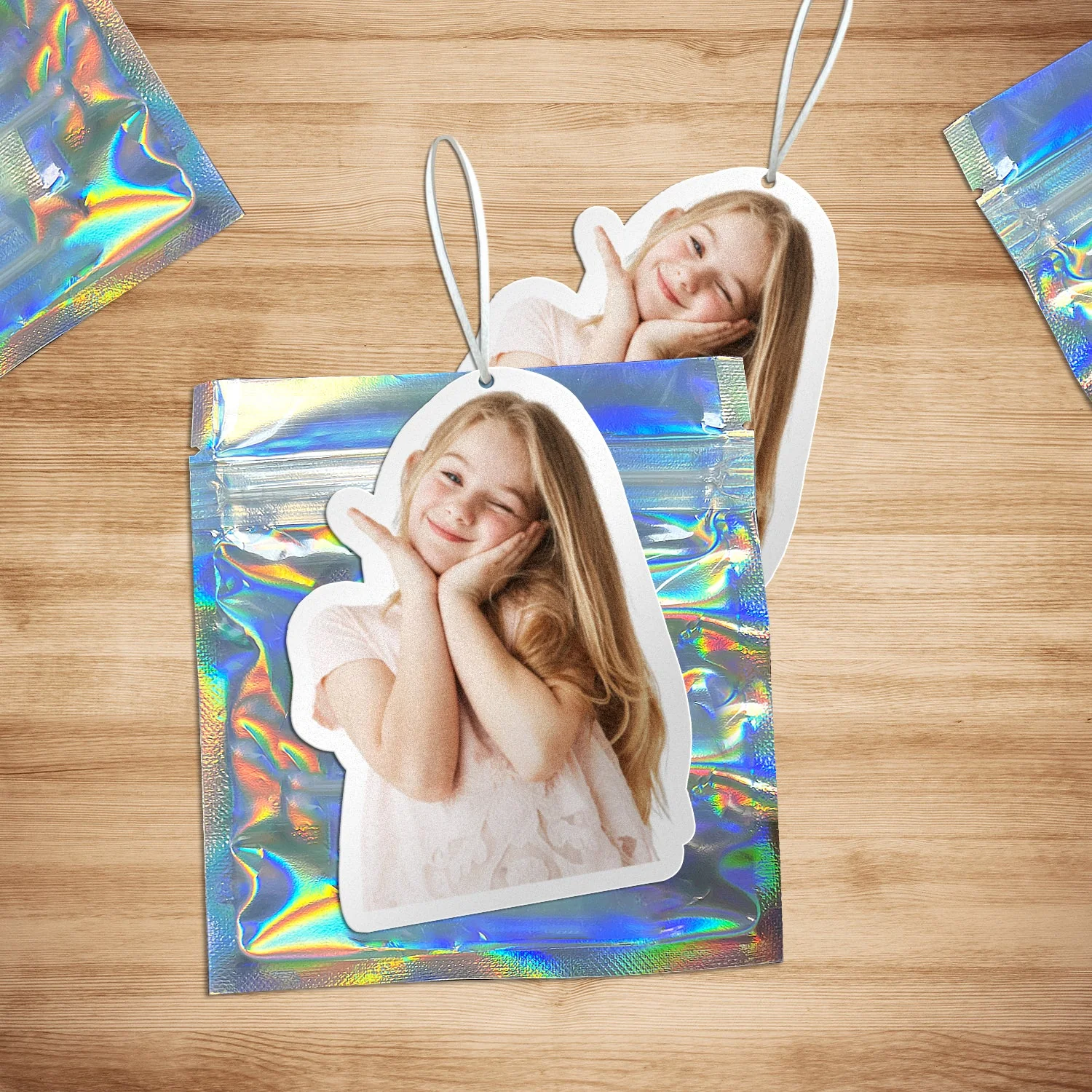 Custom Photo Cute Family, Pet Face Cut - Gift For Father, Gift For Family - Personalized Photo Air Freshener - Image 6