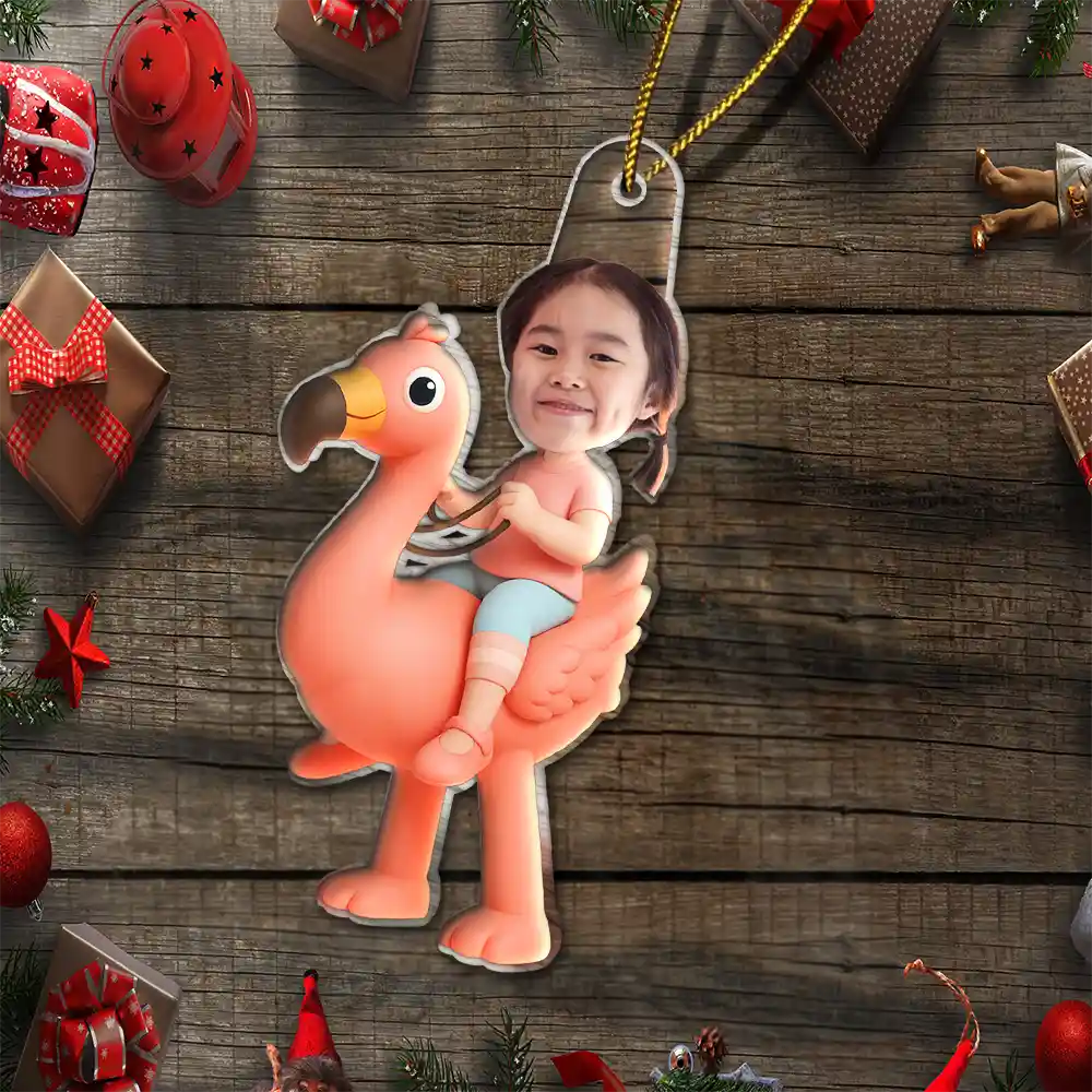 Custom Photo Cute Kid Flamigo Unicorn - Personalized Acrylic Photo Ornament - Image 7