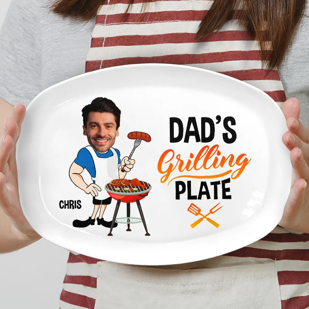 Custom Photo Daddy's Grilling Plate - Personalized Plate - Image 5