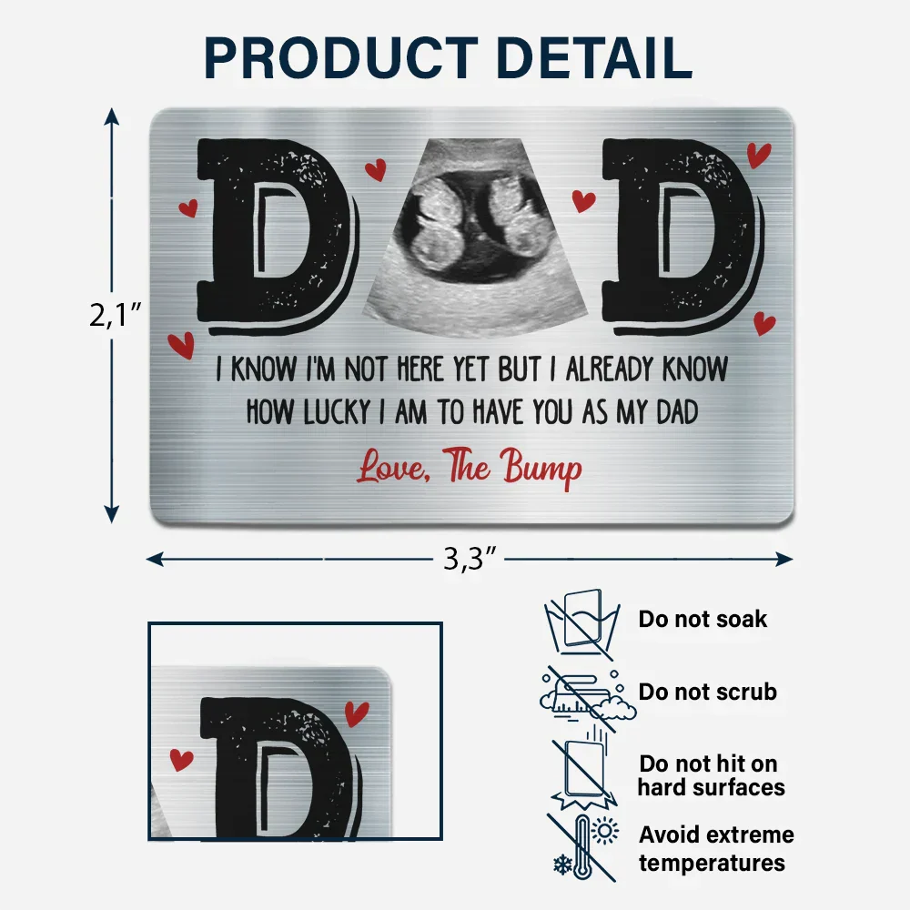 Custom Photo Dad I Know I'm Not Here Yet - Personalized Aluminum Wallet Card - Image 6
