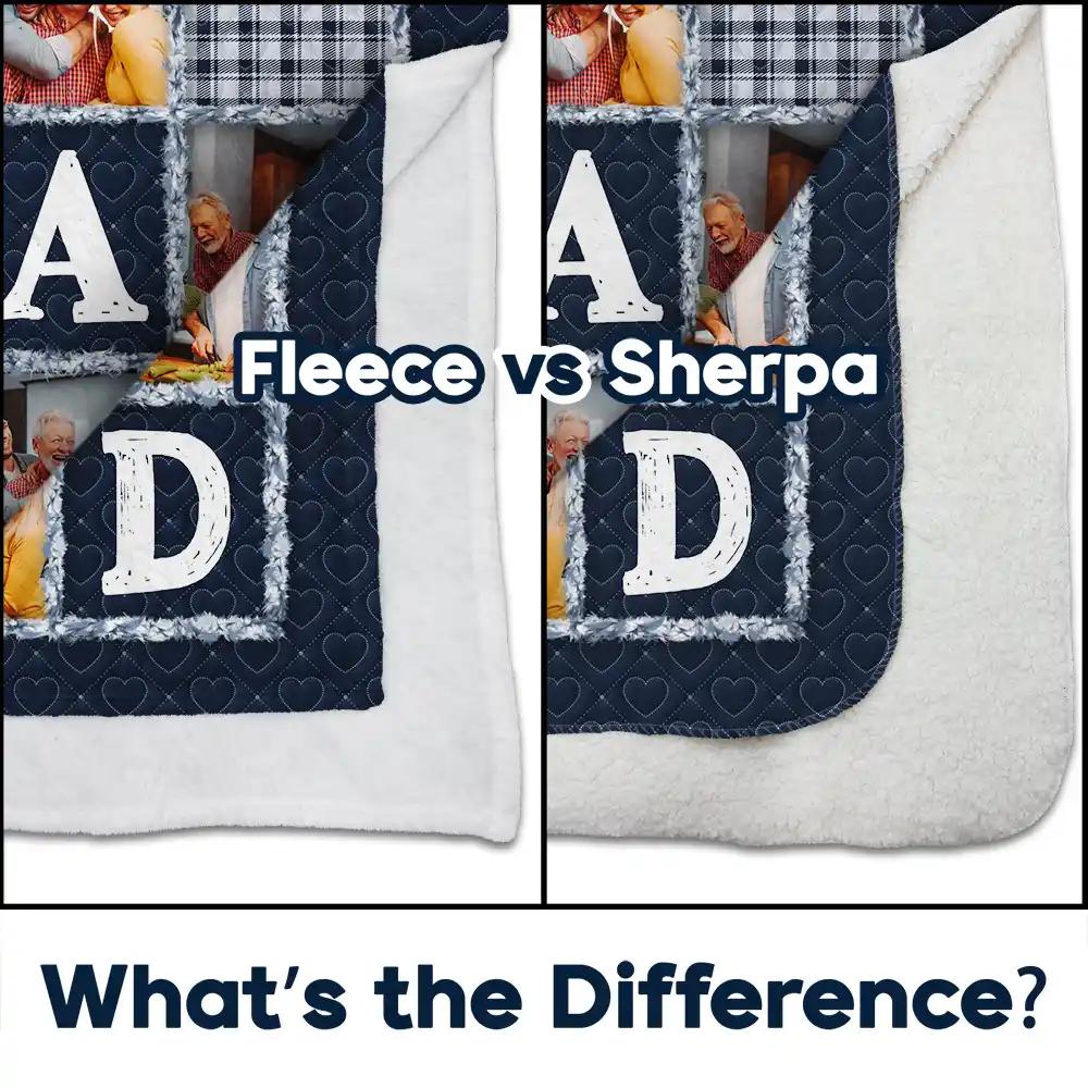 Custom Photo Dad Papa You Are The Piece That Holds Us Together - Personalized Fleece Blanket, Sherpa Blanket - Image 4