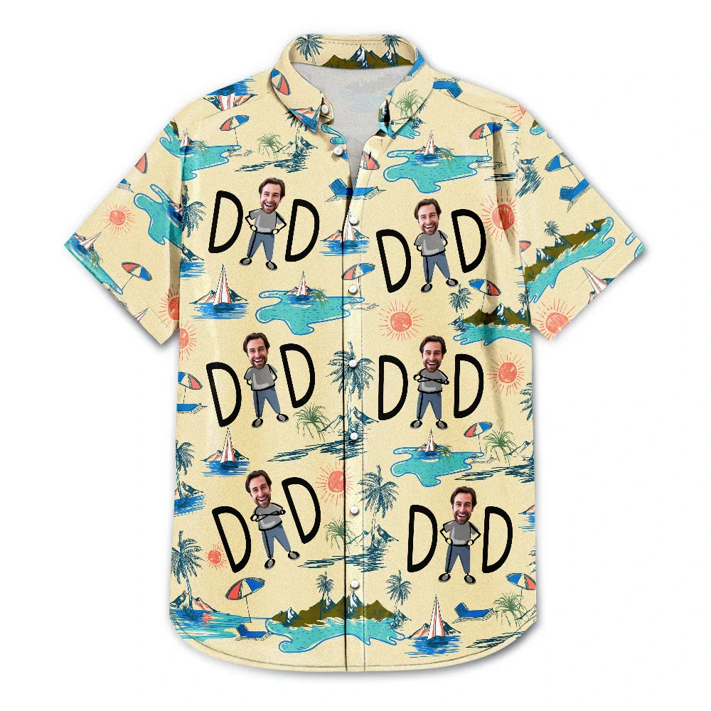 Custom Photo Dad Stance - Personalized Hawaiian Shirt - Image 3