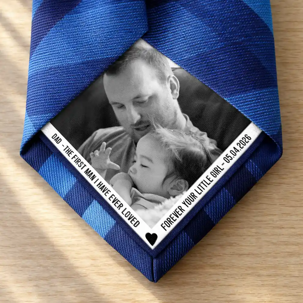 Custom Photo Dad The First Man I Ever Loved - Personalized Fabric Tie Patch - Image 2