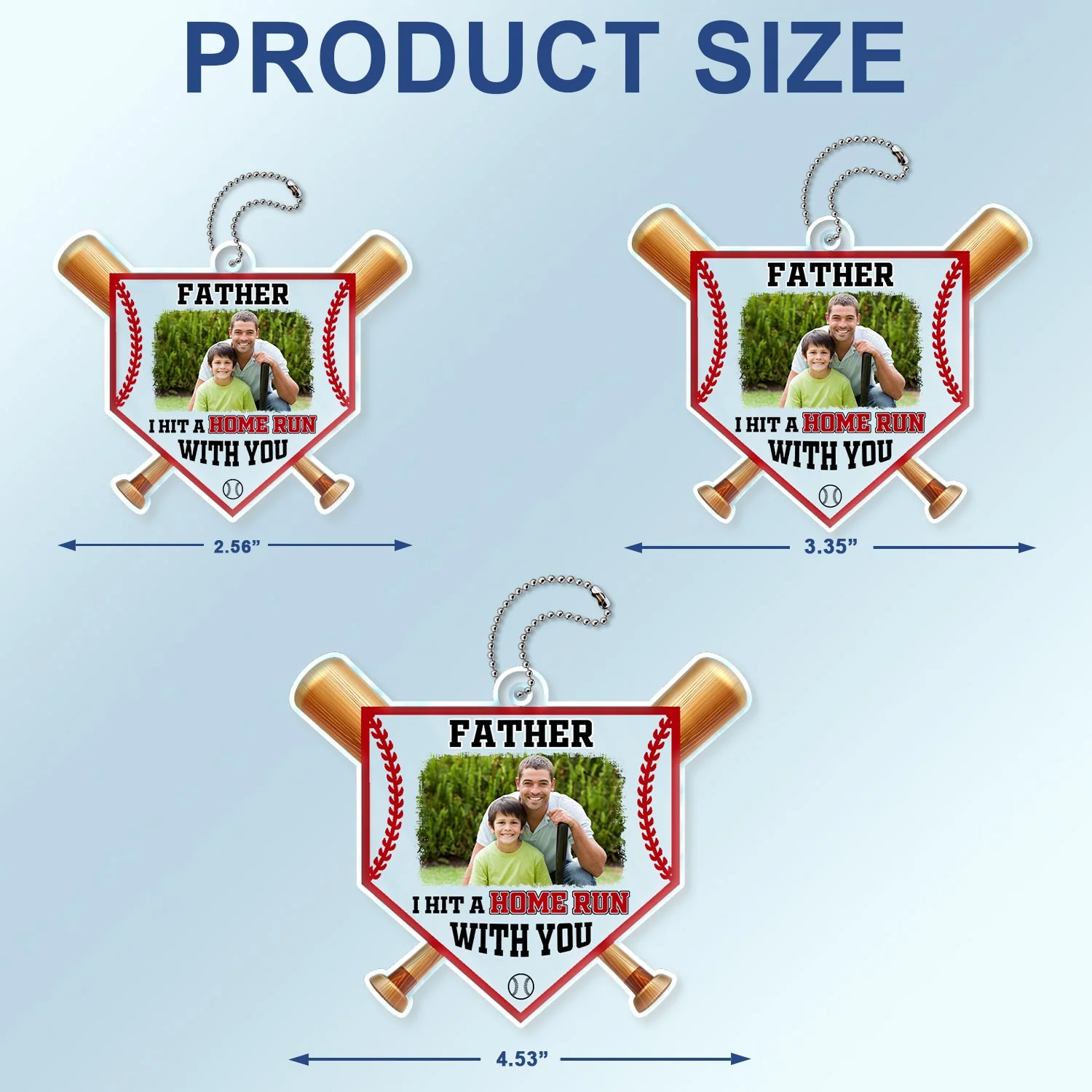 Custom Photo Dad We Hit A Home Run With You - Gift For Baseball Dad, Father - Personalized Acrylic Car Hanger - Image 4