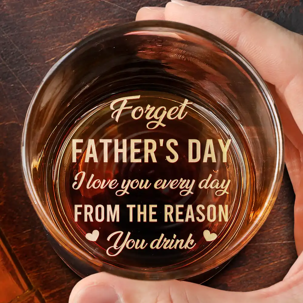 Custom Photo Dad We Love You Every Day - Personalized Engraved Whiskey Glass - Image 3