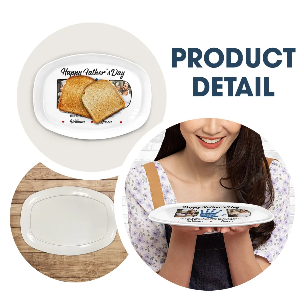 Custom Photo Dad You Are The World - Personalized Plate - Image 6